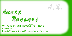 anett mocsari business card